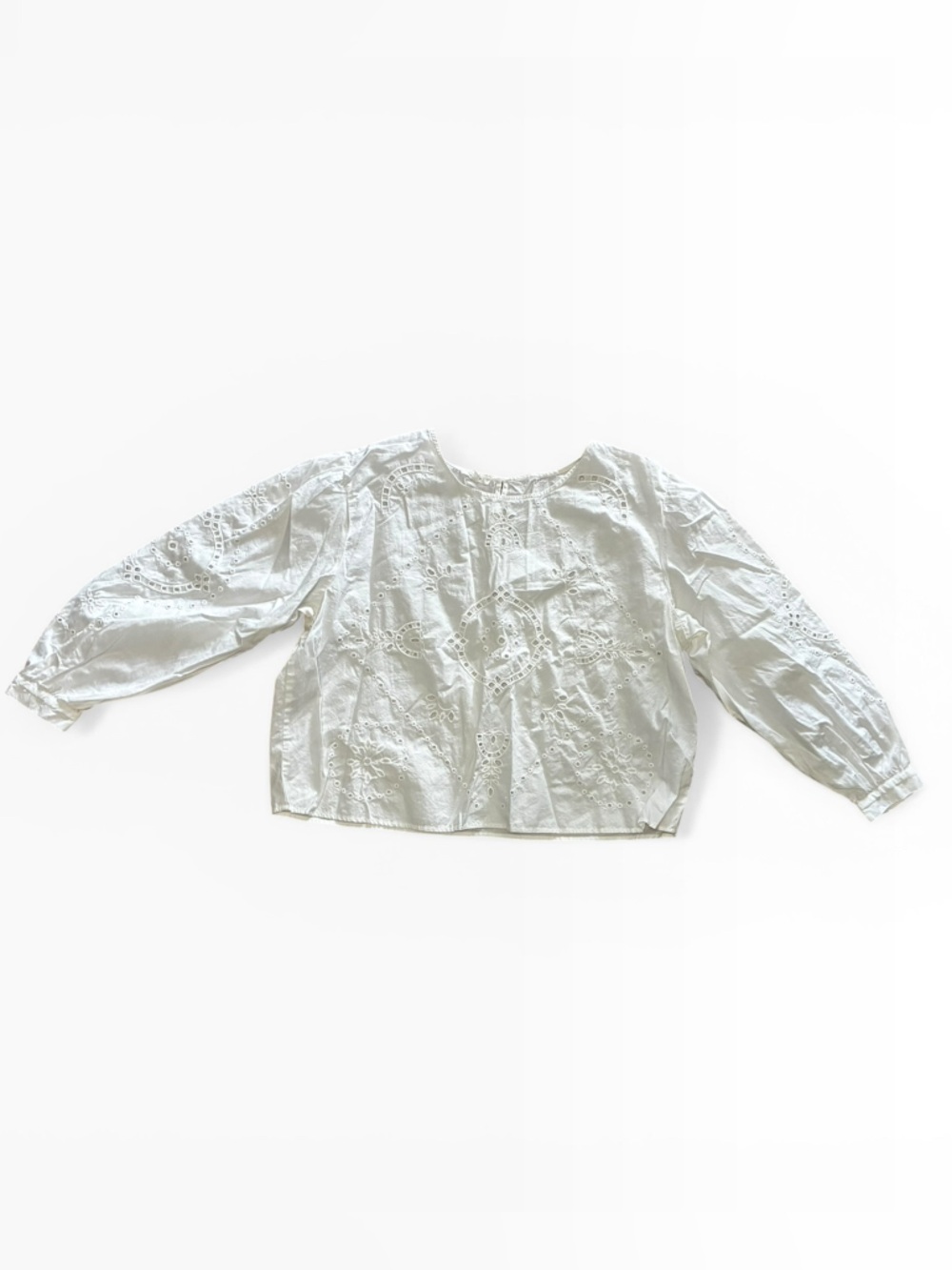 Maurices White Eyelet Peasant Blouse, Size Large